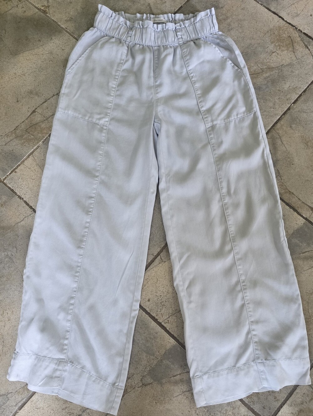 Joie Lyocell Navy Wide-Leg Drawstring Pants Size Xs